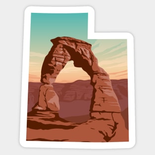 Utah Arches National Park State Border Art Sticker